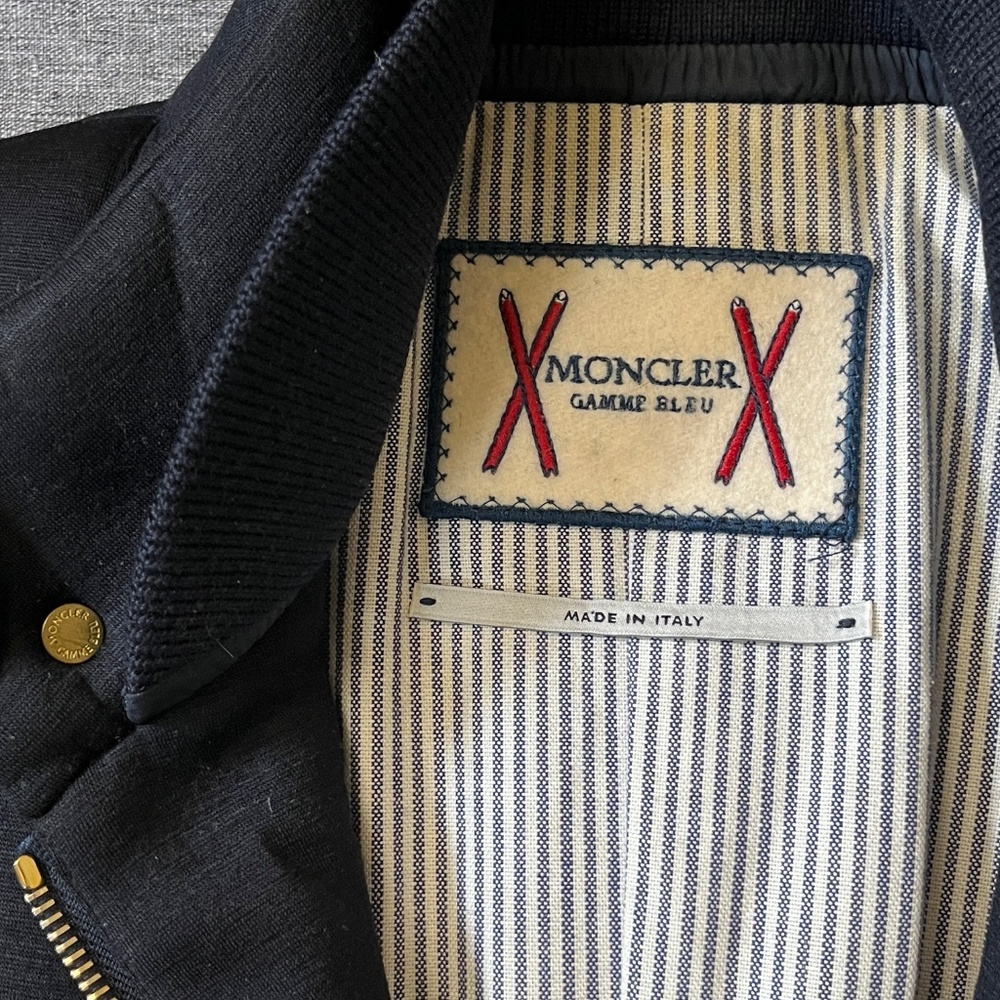 Moncler Gamme Bleu Down Wool Classe 1 Full Zip Jacket - Men's Size 0 - Dark Blue - Picture 6 of 16